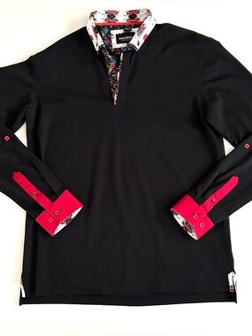 Maceoo Polo Shirt  - Size L - “NewtonSolidBad Black“ - Long Sleeves - Mens